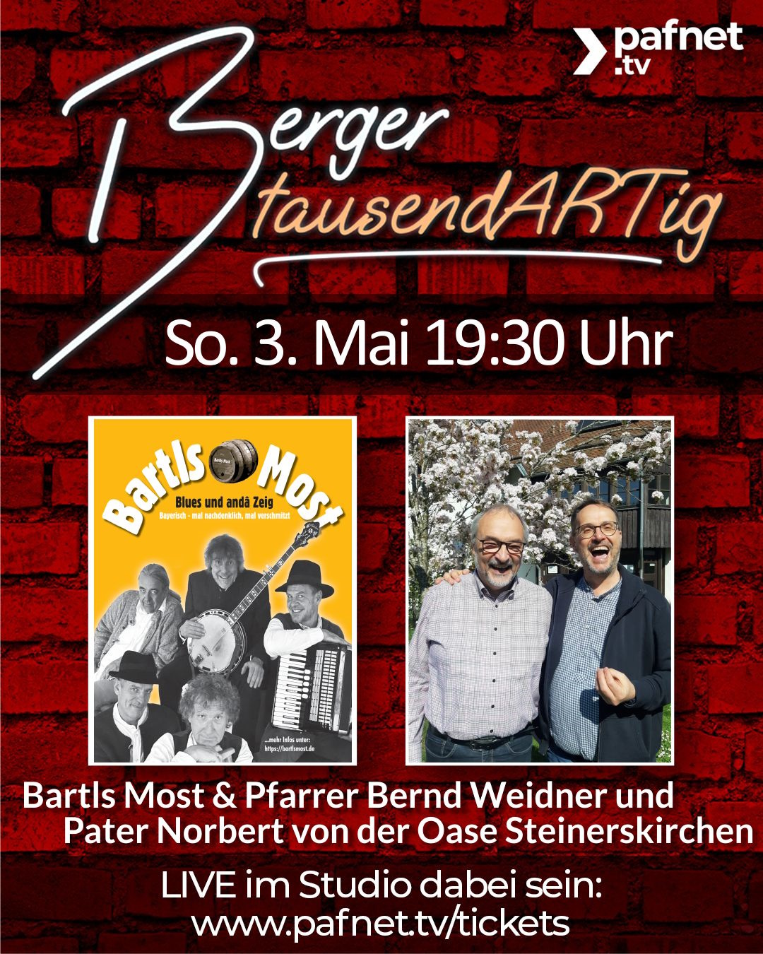 Ankündigung unsere Show bei Berger-tausendARTig
